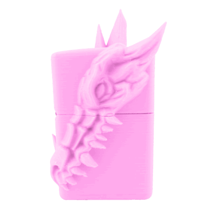ドラゴンデザイン立体ジッポーライター３D龍ZIPPOピンク