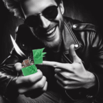 男性が龍のZIPPOを持つ