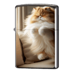 猫飛び上がるモフモフ猫ジッポーライターZIPPO