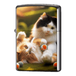 じゃれあうにゃんこの猫ジッポーライターZIPPO
