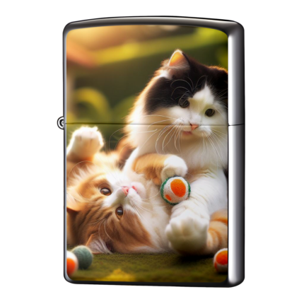 じゃれあうにゃんこの猫ジッポーライターZIPPO