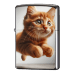 おどろいた猫が飛び上がるジッポーライターZIPPO