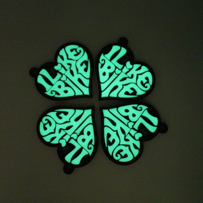 ハート形の「I LIKE BIKE」蓄光キーホルダー　アイライクバイク - 画像 (19)